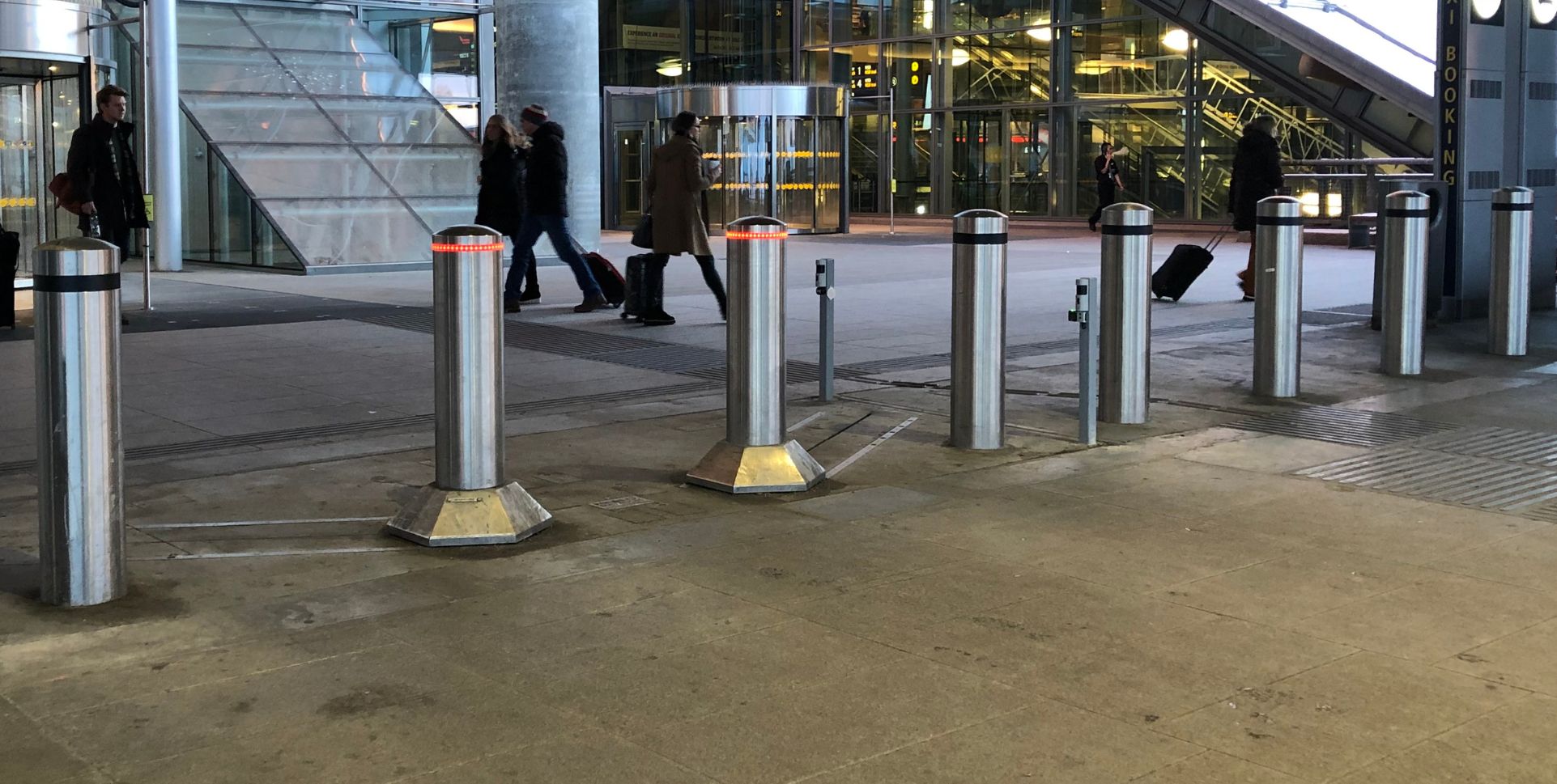 Bollards outside Oslo Airport in Norway